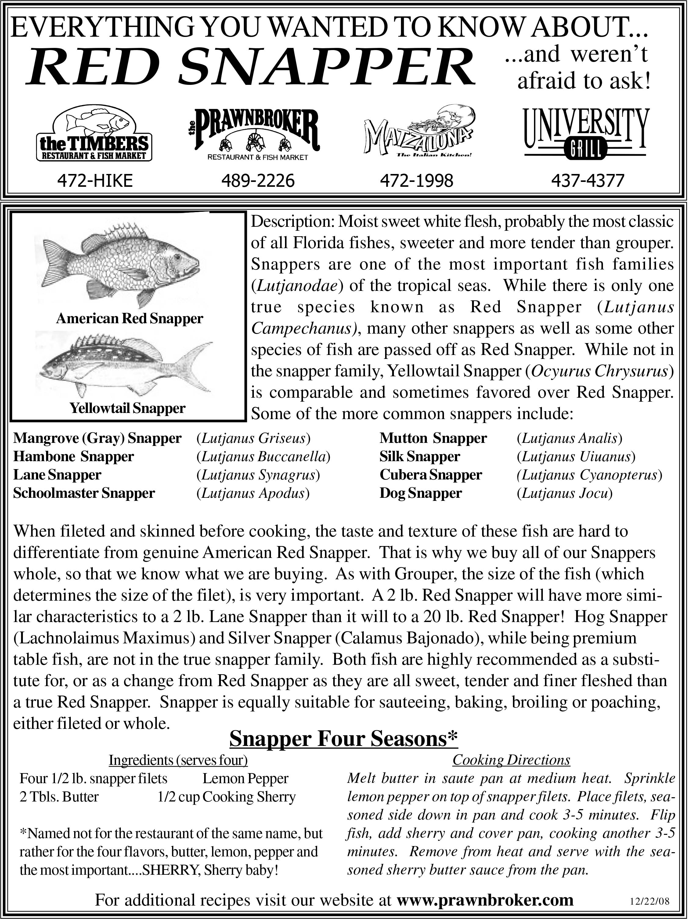Guide to Red Snapper